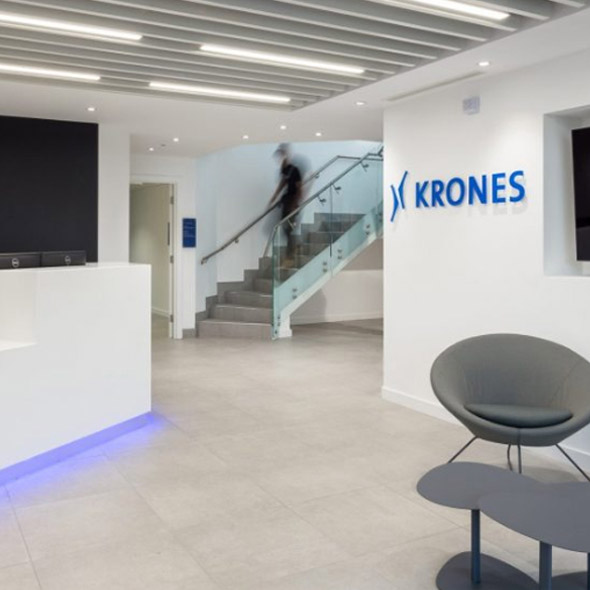 Krones' newly refurbished office reception.